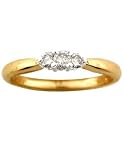 10K Gold 3-Stone Round Cut 0.18 ctw. Diamond Ring