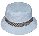 Light Blue Bucket Hat with Decorative Flannel Band
