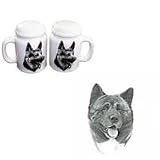 Akita Large Salt and Pepper Shakers, Porcelain by Rosalinde (4')