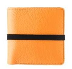 Marc By Marc Jacobs Pebble Leather Elastic Billfold Wallet Orange