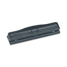 SPR00786 - Adjustable 3 Hole Punch, Adjustable, 1/4 Size, 8 Sht Cap,BK