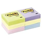 3M Post-it(R) Notes In Pastel Colors, 1 1/2in. x 2in., Pack Of 12