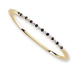 14kt. Yellow Gold, Sapphire & Diamond Bangle Bracelet