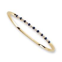 14kt. Yellow Gold, Sapphire and Diamond Bangle Bracelet by Fred Meyer Jewelers