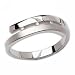 Bypass Two-Tone Ring with 3 Round Cut Diamonds by Hot Diamonds Sterling Silver