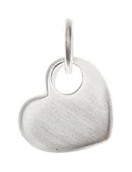 Offset Heart Charm and Pendant in Sterling Silver