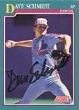 Dave Schmidt, Montreal Expos, 1991 Score Autographed Card