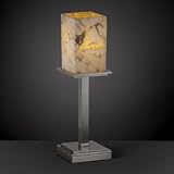 Justice Design ALR-8699-15-NCKL, Alabaster Rocks Montana 3 Way Torchiere Table Lamp, 1LT, Nickel
