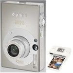 Electronics : Canon Digital IXUS 70 - Digital camera - compact - 7.1 Mpix - optical zoom: 3 x - supported memory: MMC, SD, SDHC - silver - with Canon SELPHY CP740 Compact Photo Printer