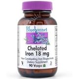 Bluebonnet. chelated Iron. 18mg. 90vc. 2 Pack
