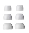 One set/3 sizes -S/M/L WHITE - Earphones Plus brand silicone replacement ear cushions for ear-canal fitting earphones earbuds PLUS FREE SAMPLE PAIR of Memory Foam earphone cushions
