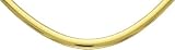 Italian 18K Gold Domed Omega Necklace, 6mm wide