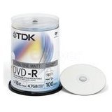 TDK DVD-R 16x Printable Matt 100pk