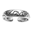 Sterling Silver Fashion Toe Ring - "LOVE" - 3mm Band Width