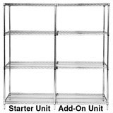 Q-Stor Chrome Wire Shelving Starter Unit 24L x 42W x 86H