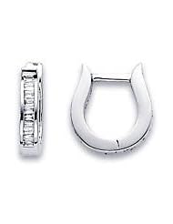 14k White Gold U Shape Baguette Diamond Earrings .19 ct (G-H Color, I1 Clarity)