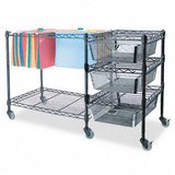 Advantus Mobile File Cart With Drawers, 38-1/2W X15-1/4D X 24H, Black