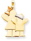 Big Girl Small Boy Charm, Yellow/Pink/White Gold