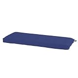 Outdoor Bench/Glider Cushion w/ Box Edge Welts - Q Azure Blue- Ballard Designs