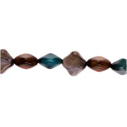 7 Inch Bicone Bead Strand, Sea Marble Mix, 12x8mm