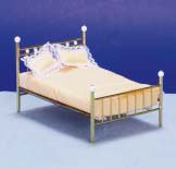 Dollhouse furniture Bedroom Brass Double Bed Jill