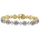 14k Yellow Gold Tanzanite and Diamond Bracelet 5.69 TCW by Tanzanite