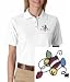 Women's polo shirt with embroidered image of: decorations