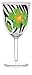 Black Zebra Green Flowers 13oz Double-Wall Wine Glass w/Straw