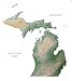 Michigan Topographic Wall Map by Raven Maps, Laminated Print