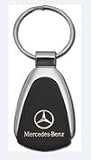 Mercedes Chrome/Black Teardrop Keychain