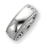 Sterling Silver 8mm Millgrain Comfort Fit Band