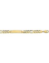 10mm 14k Concave Figaro ID Bracelet 8.5"
