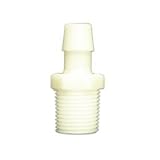 Value Pastics M5 x .8mm To 1/8 Barb Connector 1/4 Hex White Nylon