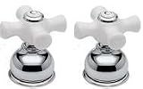  : Price Pfister HHL-BCPC White Porcelain Cross Handle, Chrome