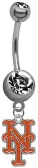New York Mets MLB Baseball Belly Button Navel Ring