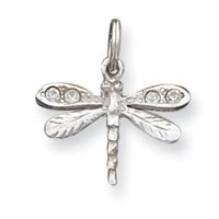 Sterling Silver Crystal Dragonfly Charm