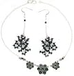 Earring Necklace Sets in Sterling Silver & Black Onyx Gemstones (gnklcs281)