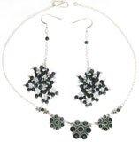 Handcrafted Jewelry Earring & Necklace Sets Sterling Silver & Black Onyx Gemstones (gnklcs281)