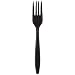 Dixie PFH53C Heavy Weight Polypropylene Fork, Individually Wrapped, 6" Length, Black (Case of 1,000)
