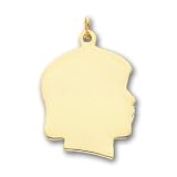 Gold-plated Large Polished Engravable Girl