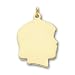 Gold-plated Large Polished Engravable Girl's Head Charm