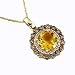 14K Yellow Gold Citrine Diamond and Brown Diamond Necklace