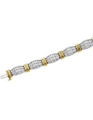 14K White And Yellow Gold Two Tone Diamond Bracelet