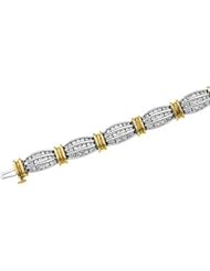 14K White Gold /Yellow Gold 3 Ct Tw Two Tone Diamond Bracelet