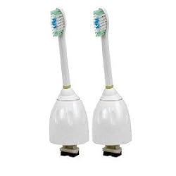 Philips Sonicare 2 Pack E-series Replacement Brush Head Compatible with Sonicare Advance, Elite & Essence Series Handles and Removes Plaque and Germs