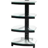 OmniMount Stellar G-304 - Stand for flat panel and audio/video components - glass, steel - high-gloss black