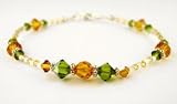 Topaz - November Swarovski Crystal Birthstone Beaded Bracelets in Sterling Silver