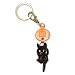 VANCA Craft Petit Mini Mascot Leather Black Cat Key chains * PLAYING * Image
