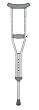 Duro-Med Push Button Aluminum Crutches with Accessories, Adult, Silver/Gray