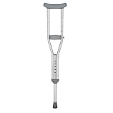 Duro-Med Push Button Aluminum Crutches with Accessories, Adult, Silver/Gray